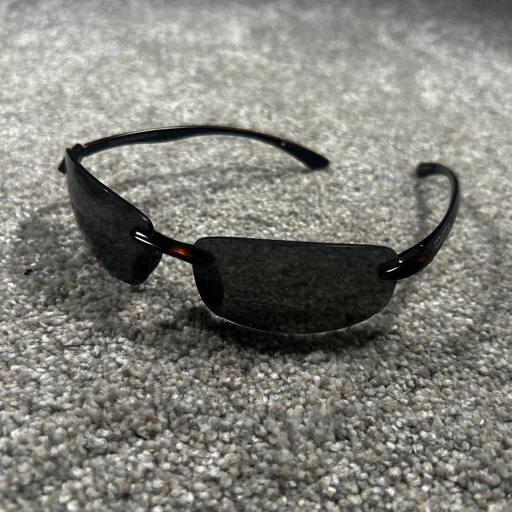 Coyote Polarized Power BP-5 BiPolar +2.00 Sunglasses Tortoise Rimless Bifocal